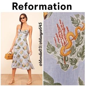 Reformation “Jana” linen tropical animal dress 6